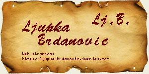 Ljupka Brdanović vizit kartica